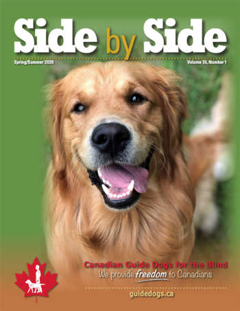 An image of magazine cover of spring summer 2020 featuring a golden retriever